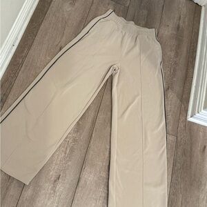 Zara Beige Track Pants with Black Stripe